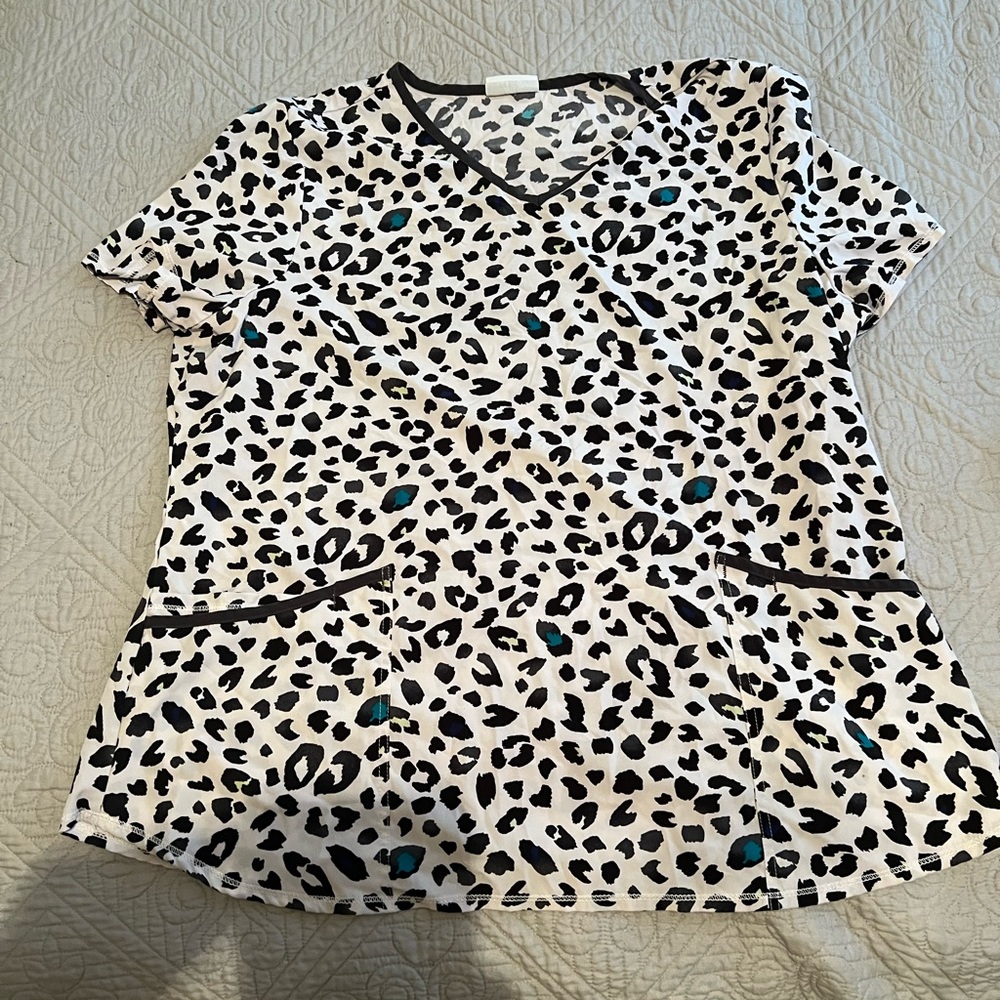 Cheetah Print scrub top